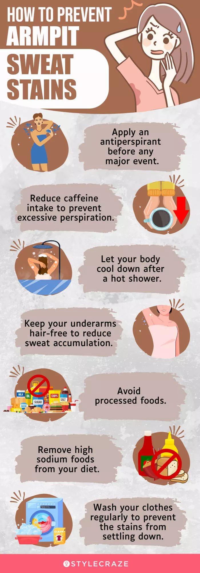 How To Prevent Armpit Sweat Stains (infographic)