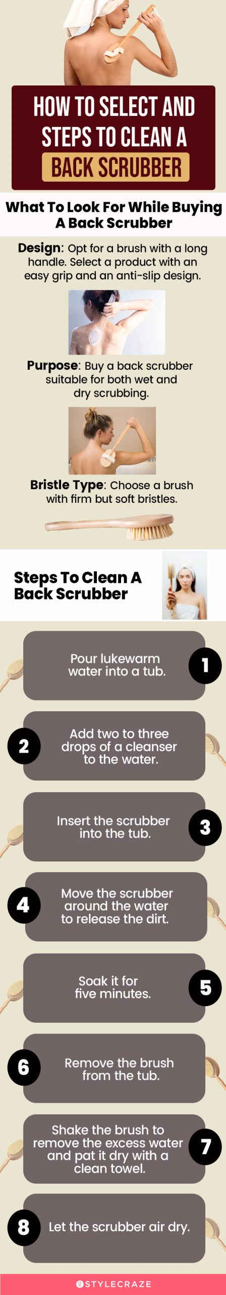 How To Select And Steps To Clean A Back Scrubber