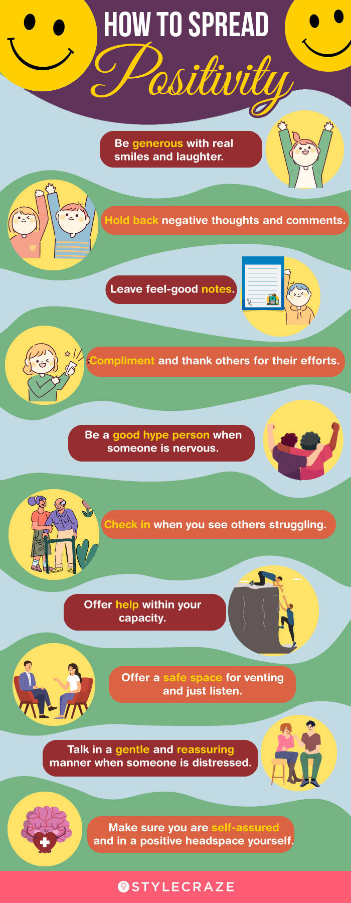 how to spread positivity (infographic)