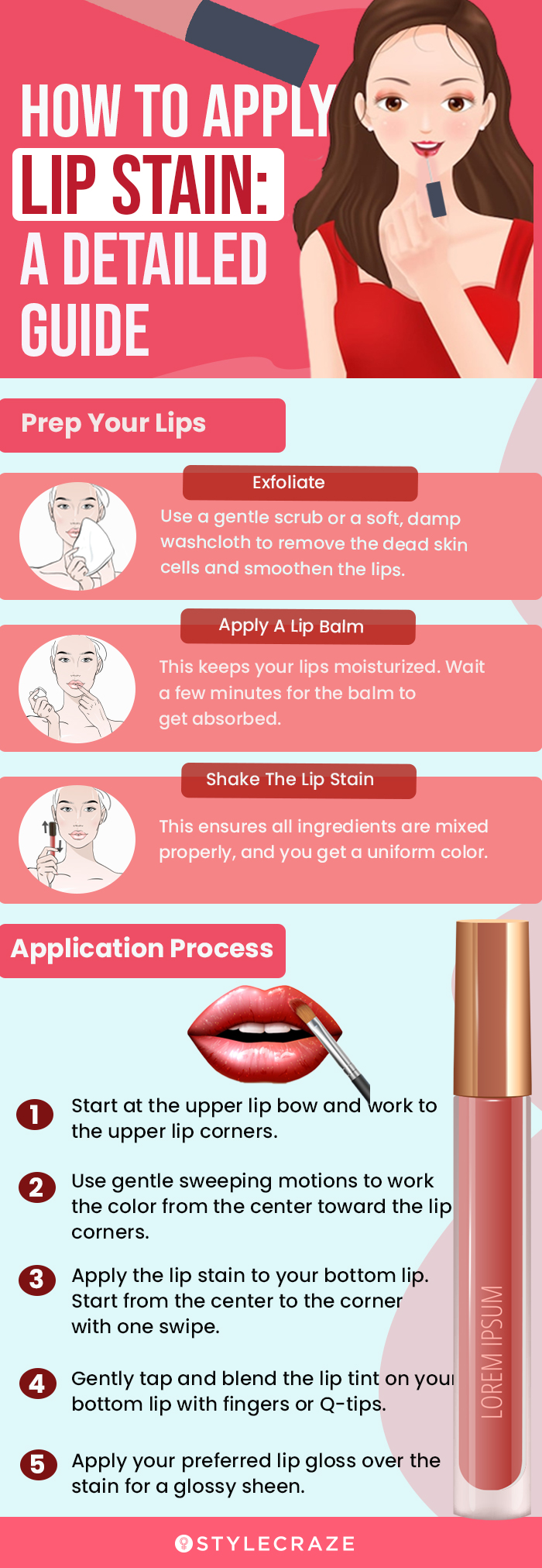 how to apply lip stain a detailed guide (infographic)