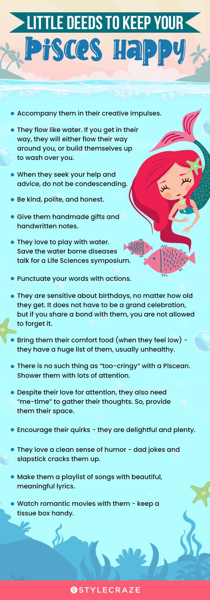 little deeds to keep your pisces happy (infographic)