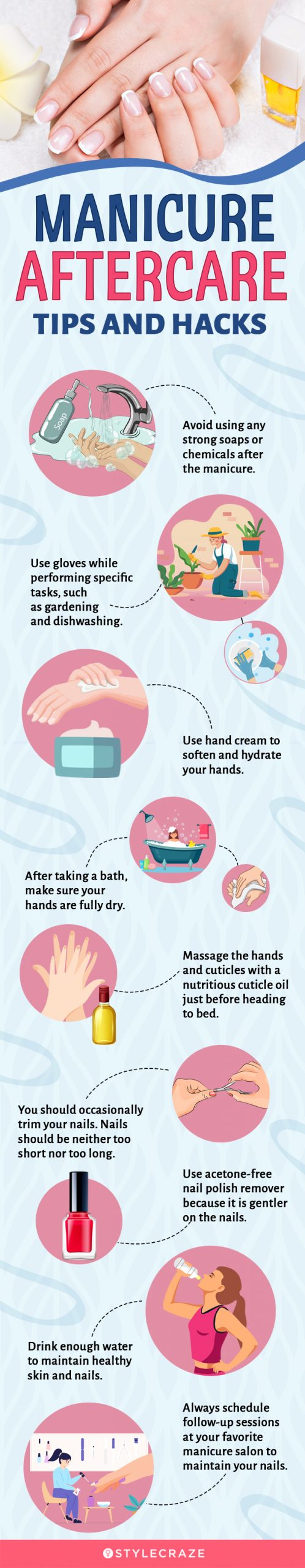 manicure aftercare tips and hacks (infographic)
