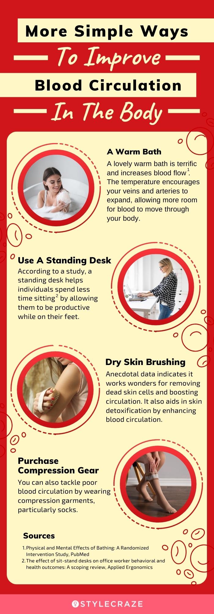 more simple ways to improve blood circulation in the body (infographic)