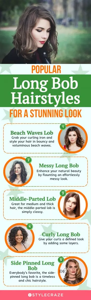 popular long bob hairstyles for a stunning look (infographic)