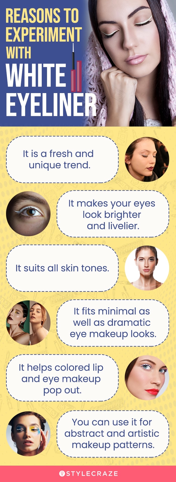 reasons to experiment with white eyeliner (infographic)