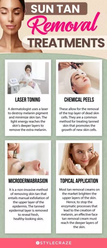 sun tan removal treatments (infographic)