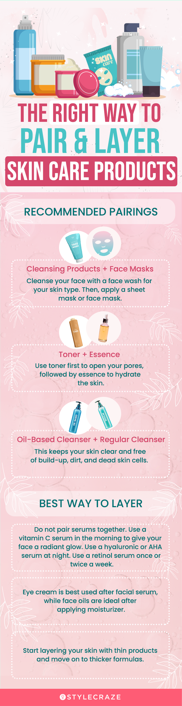 the right way to pair & layer skin care products (infographic)