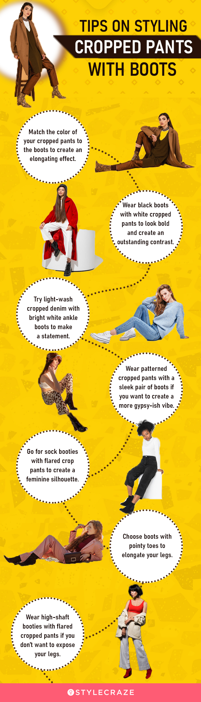 tips on styling cropped pants with boots (infographic)