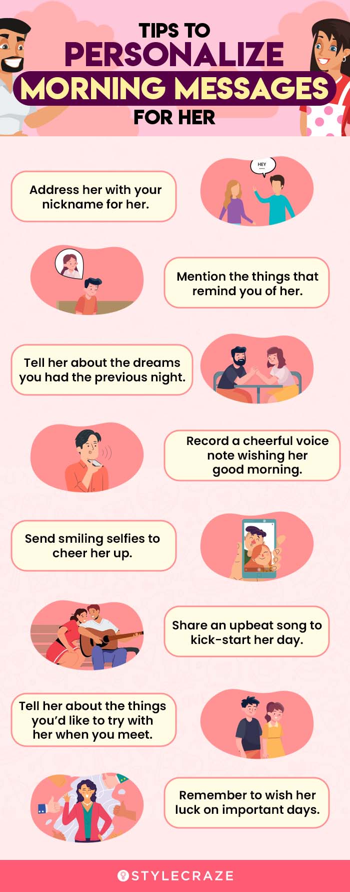 tips to personalize morning messages for her (infographic)