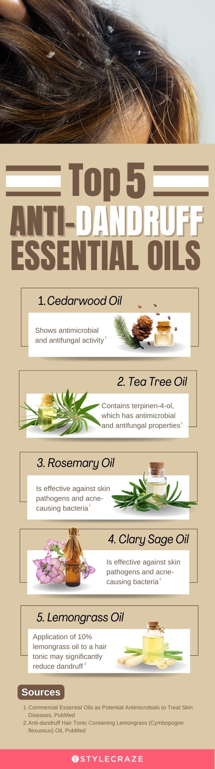 top 5 anti dandruff essential oils[infographic]