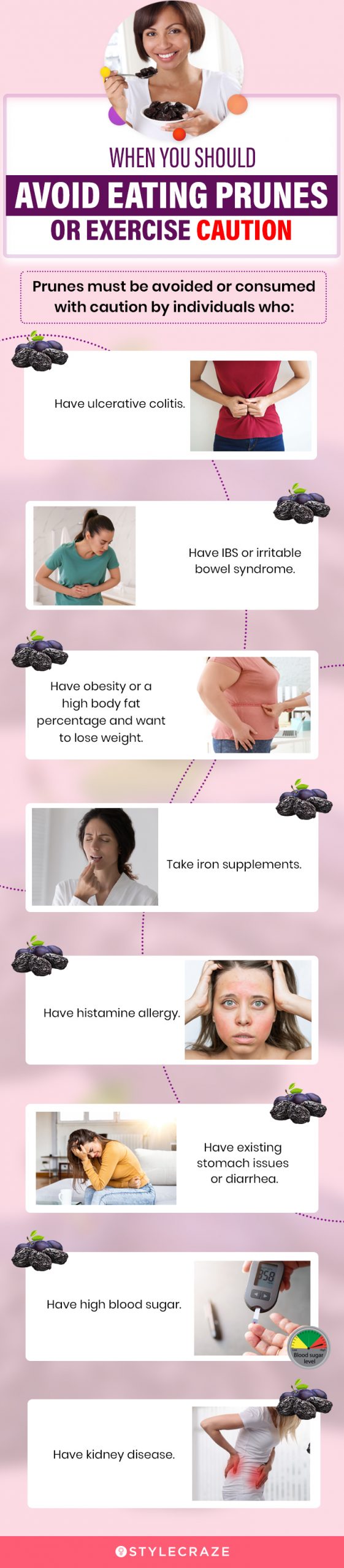 when you should avoid eating prunes or exercise (infographic)