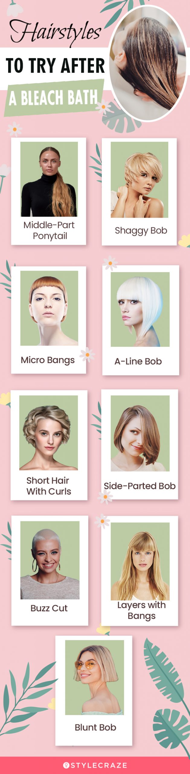 hairstyles to try after a bleach bath (infographic)