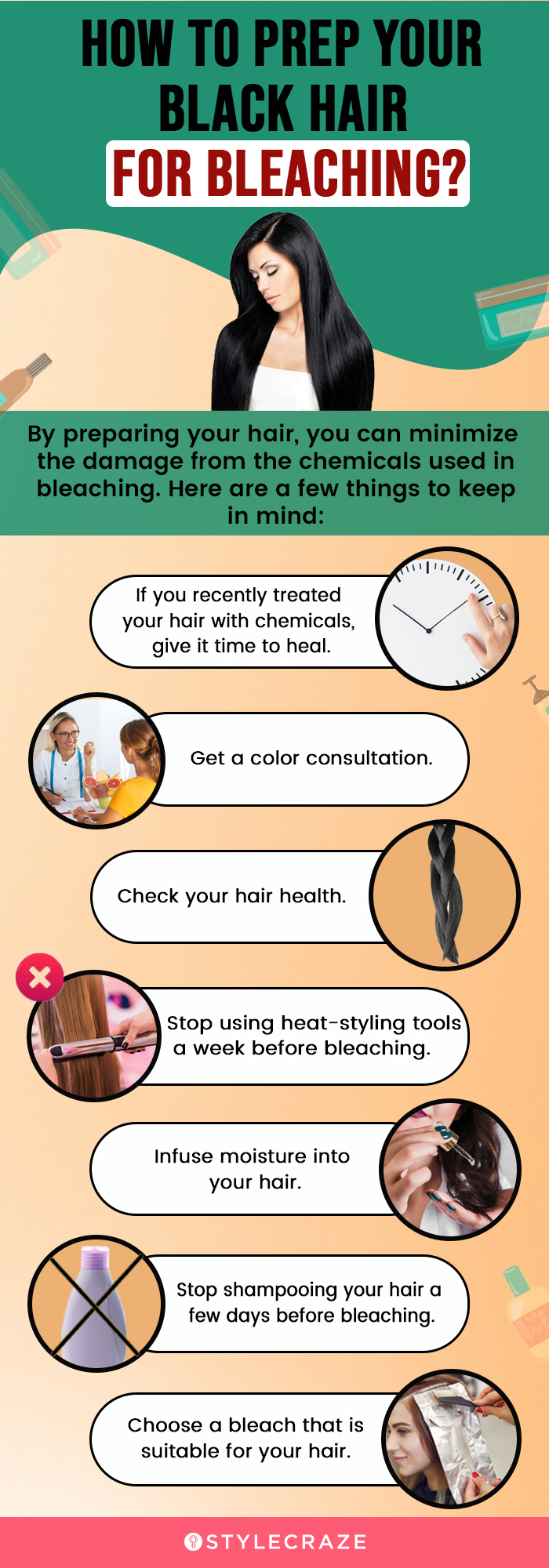 how to prep your hair for bleaching (infographic)