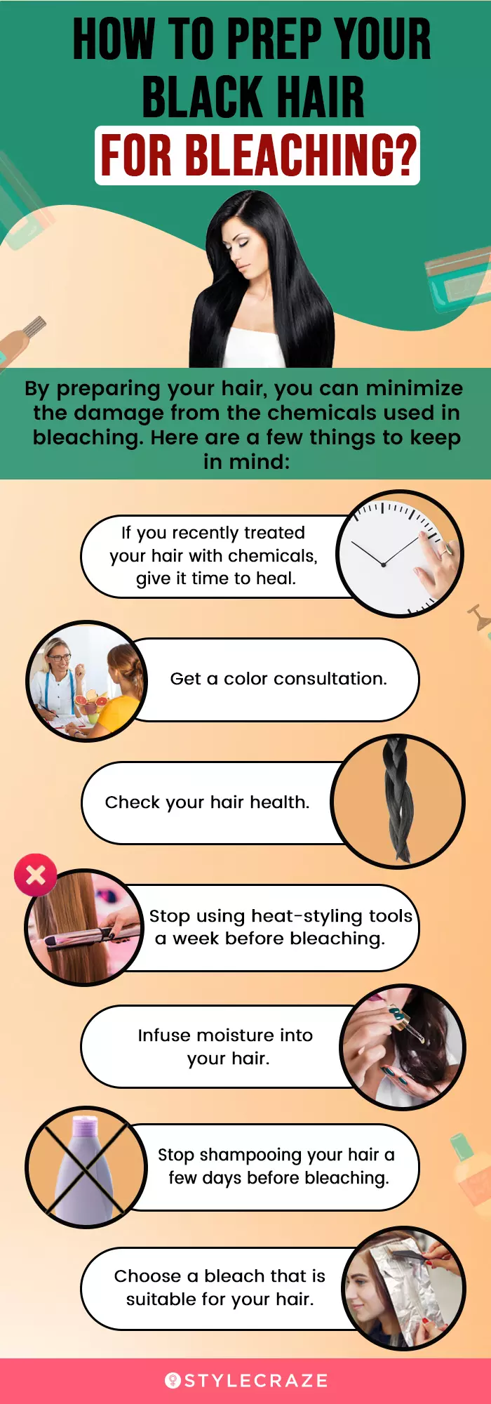 how to prep your hair for bleaching (infographic)