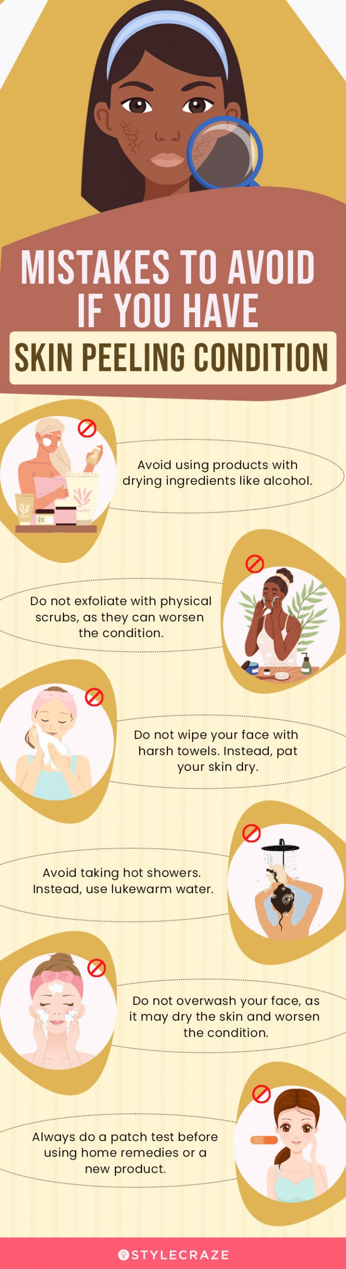 mistakes to avoid if you have skin peeling condition (infographic)