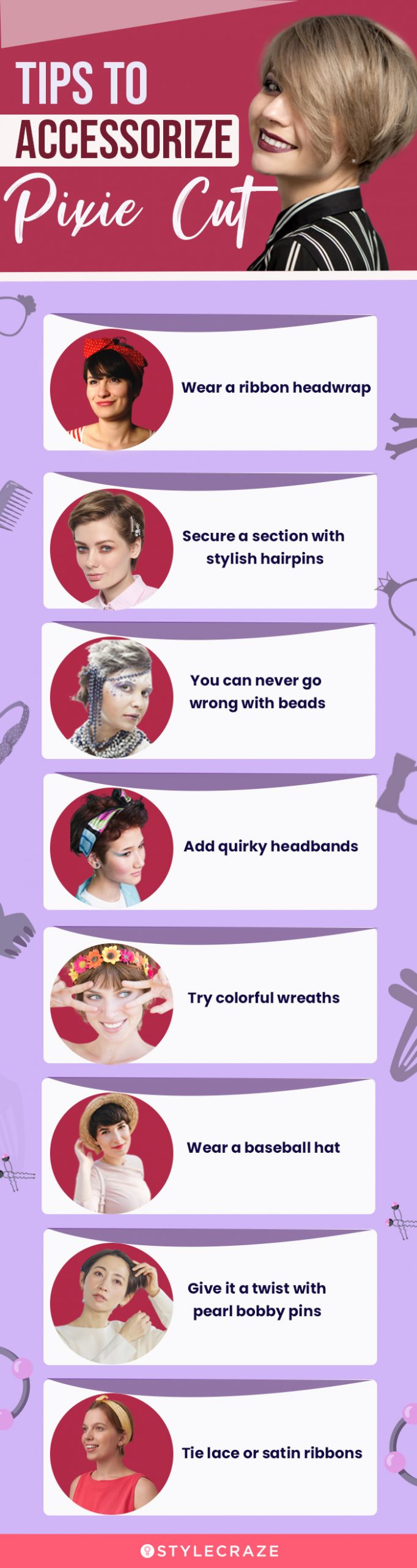 tips to accessorize pixie cut (infographic)