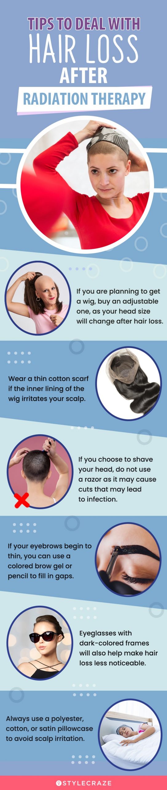 tips to deal with hair loss after radiation therapy (infographic)