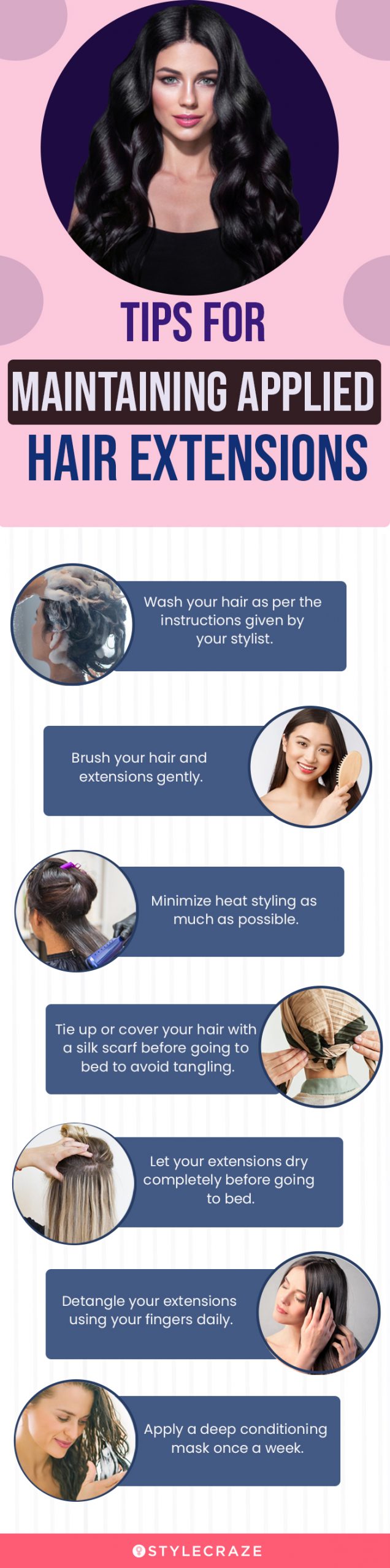 tips to maintaining extension hair (infographic)