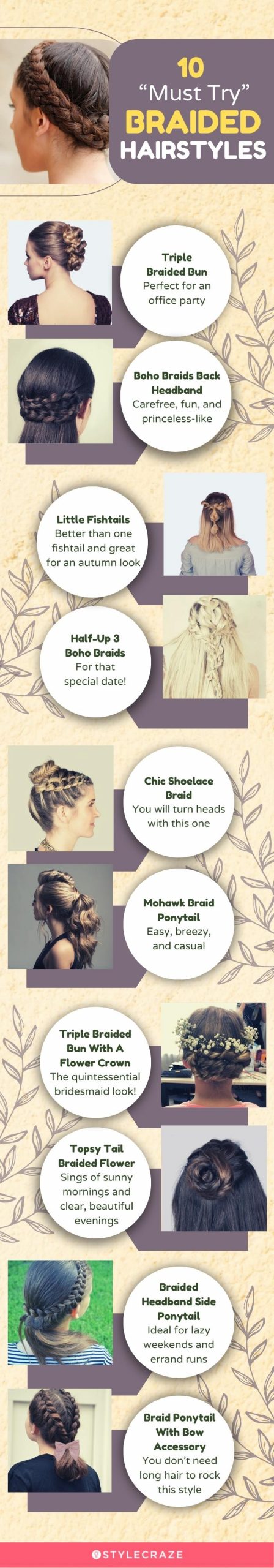 10 must try braided hairstyles (infographic)