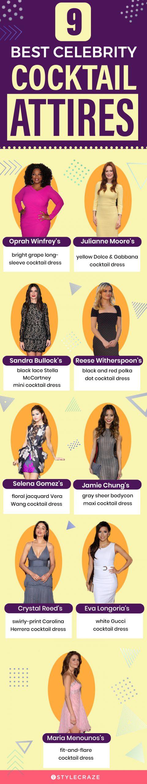 12 best celebrity cocktail attire (infographic)