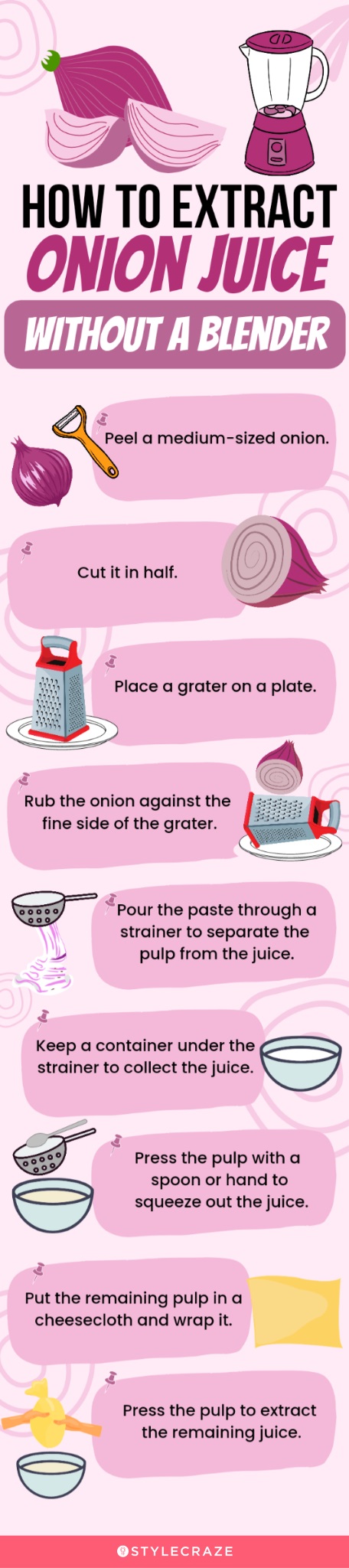 how to extract onion juice without a blender (infographic)