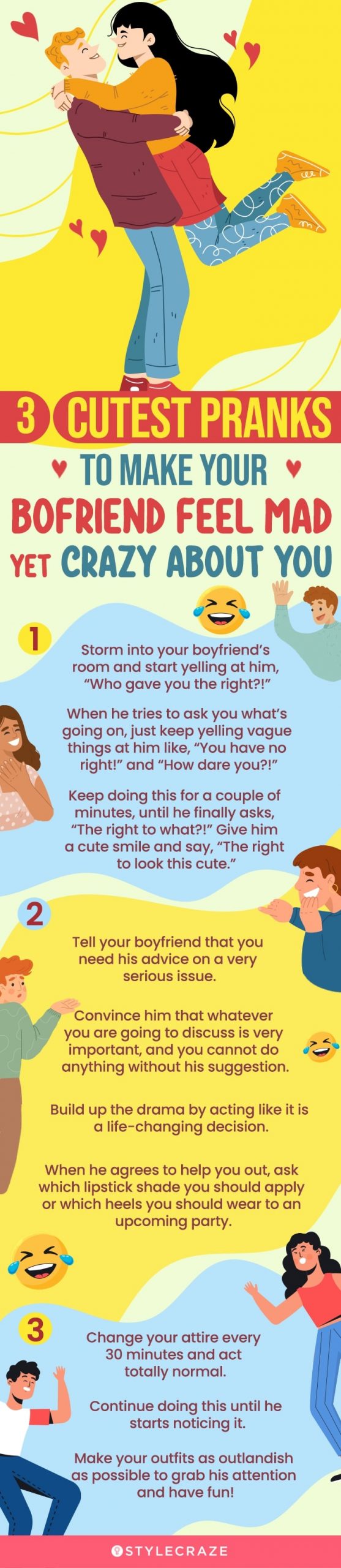 3 Cutest Pranks To Make Your Boyfriend Feel Mad Yet Crazy About You [infographic]