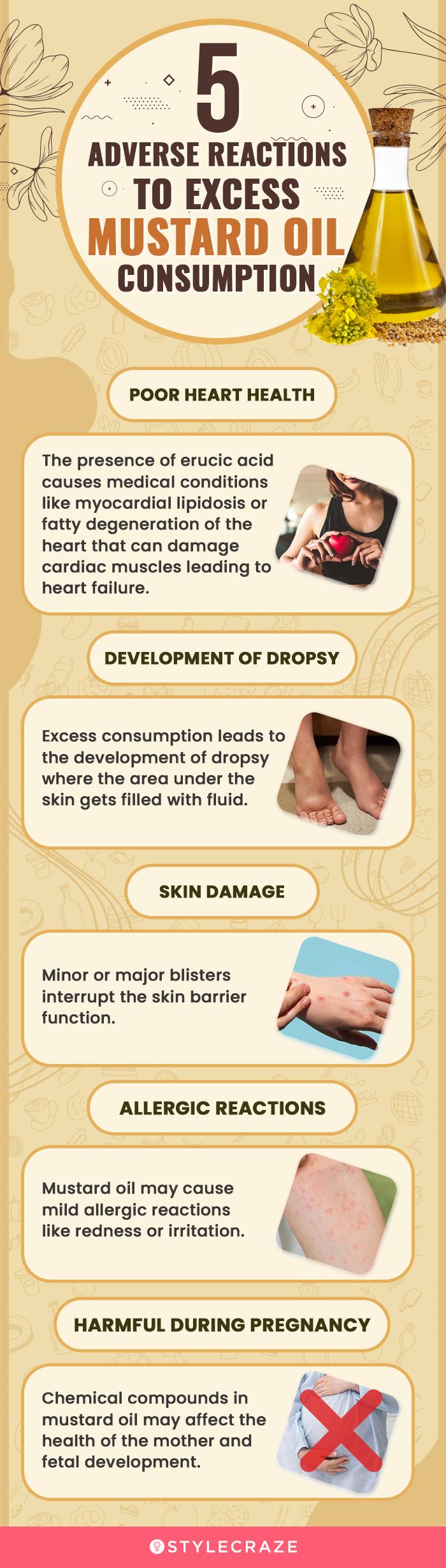 5 adverse reactions to excess mustard oil consumption (infographic)