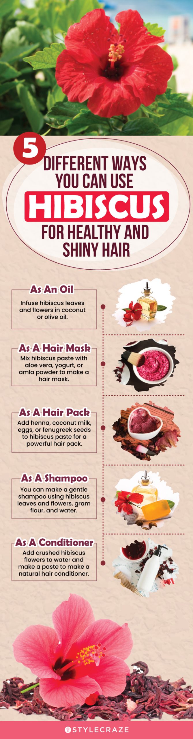 5 different ways you can use hibiscus for healthy and shiny hair [infographic]