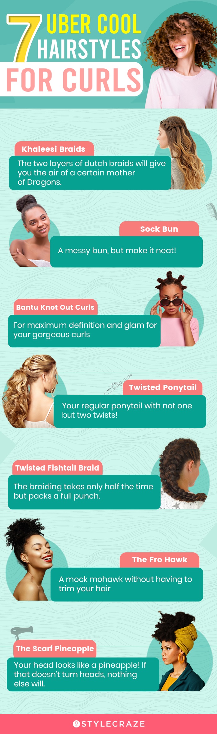 7 uber cool hairstyles for curls (infographic)