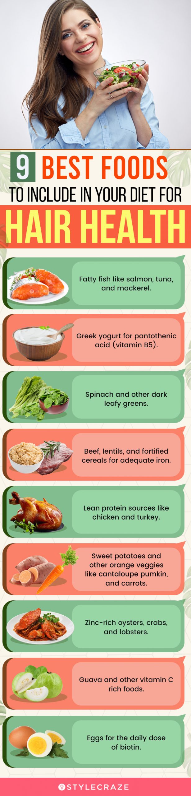9 best foods to include in your diet for hair health [infographic]