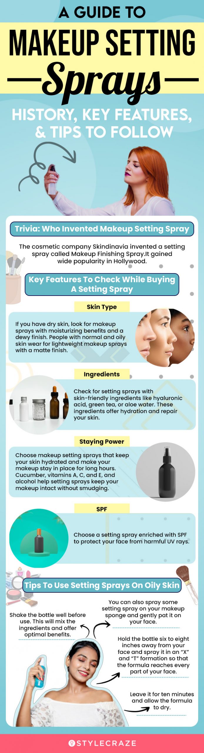 A Guide To Makeup Setting Sprays (infographic)