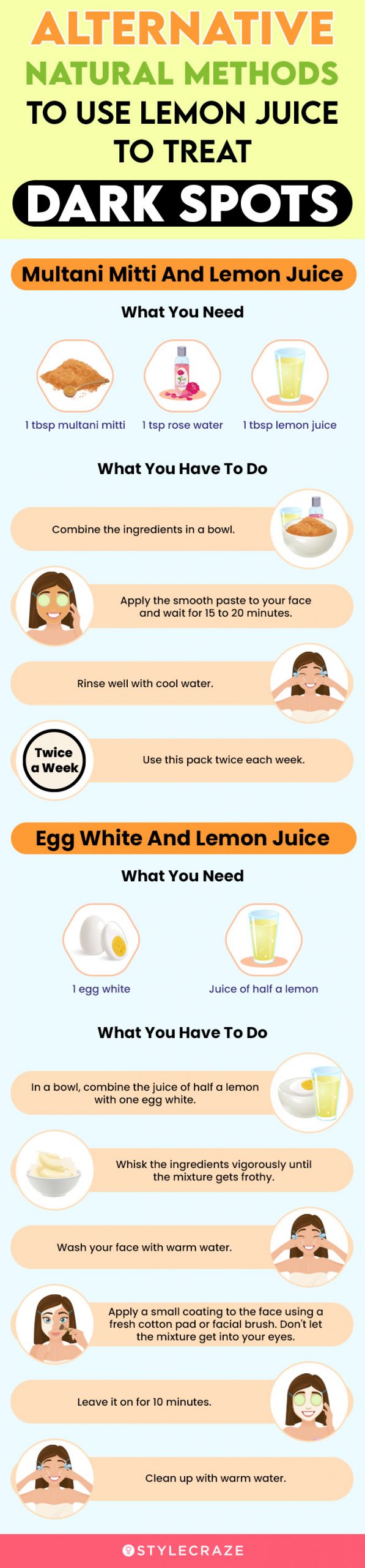 alternative natural methods to use lemon juice to treat dark spots (infographic)
