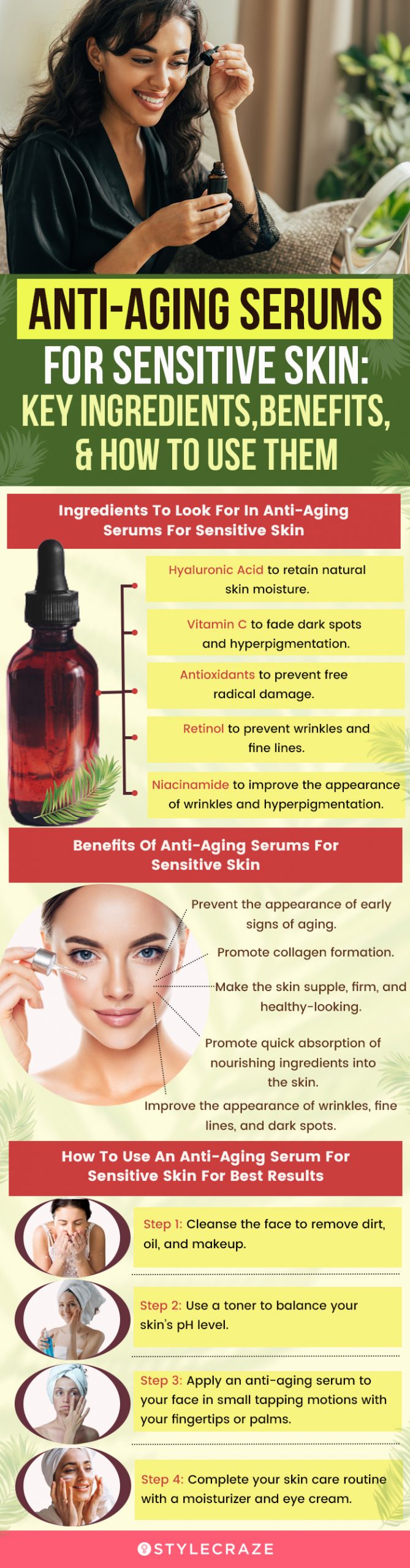 Anti-Aging Serums For Sensitive Skin (infographic)