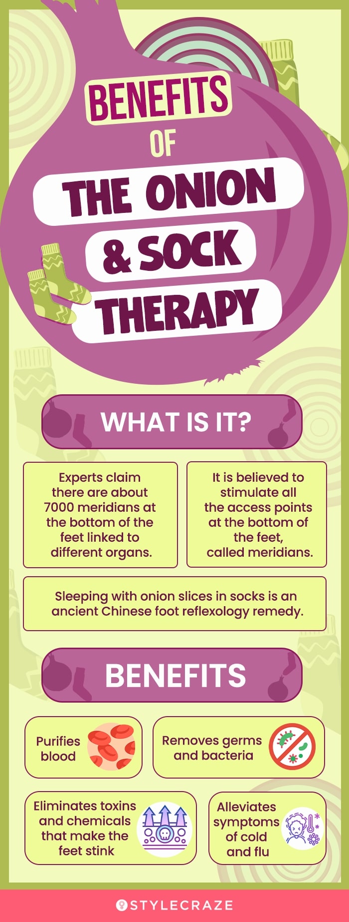 benefits of the onion and sock therapy (infographic)