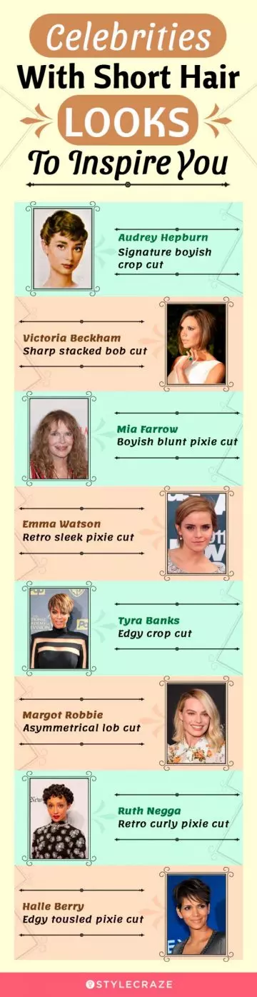 celebrities with short hair looks to inspire you (infographic)
