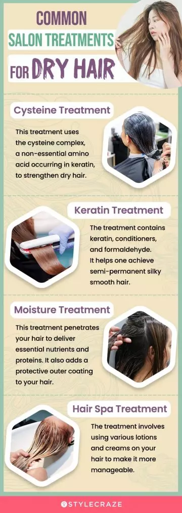 common salon treatments for dry hair (infographic)