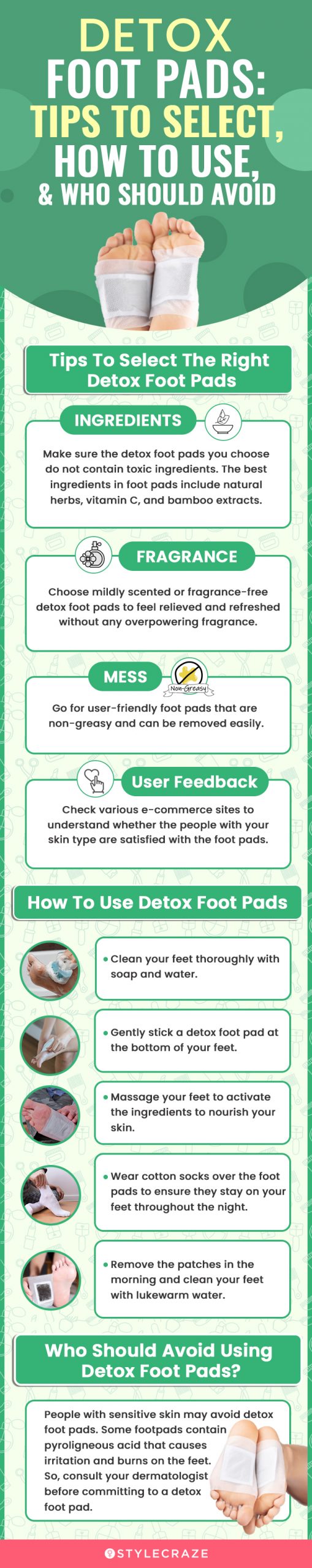 Detox Foot Pads: Tips To Select, How To Use & Who Should Avois (infographic)