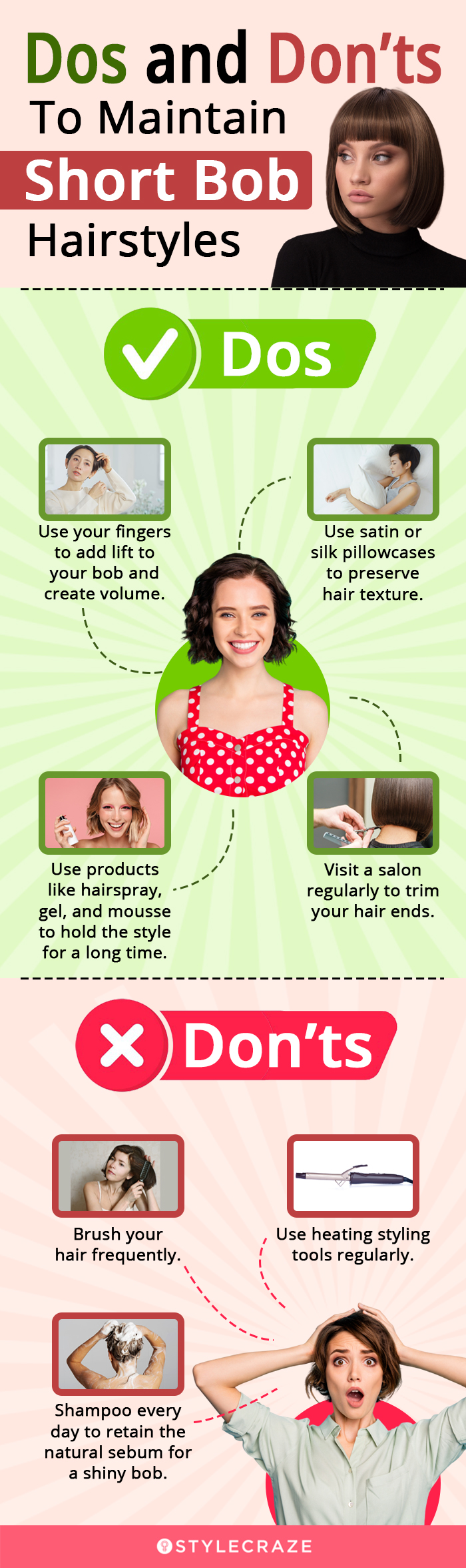 dos and don’ts to maintain short bob hairstyles [infographic]