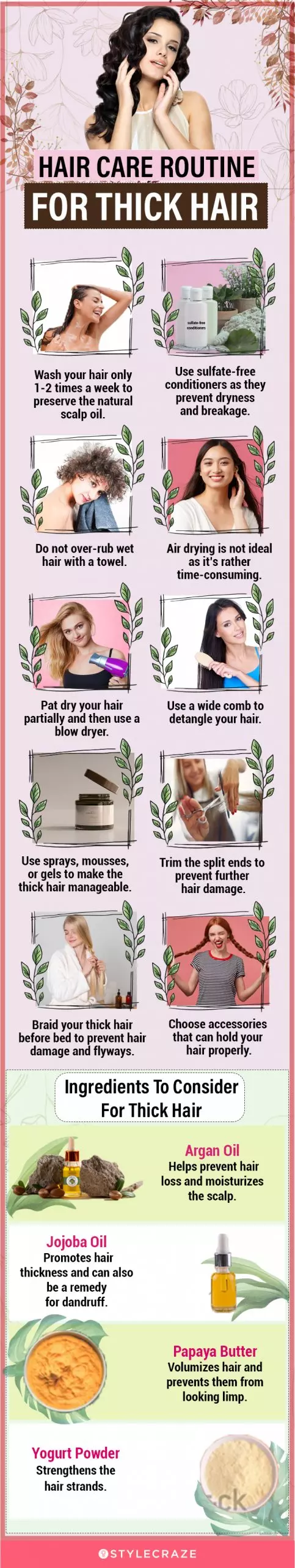 Hair Care Routine For Thick Hair (infographic)