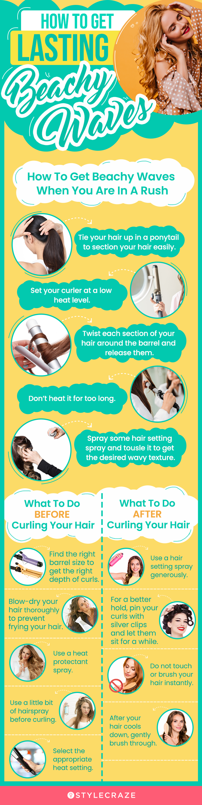How To Get Lasting Beachy Wavy Hair (infographic)