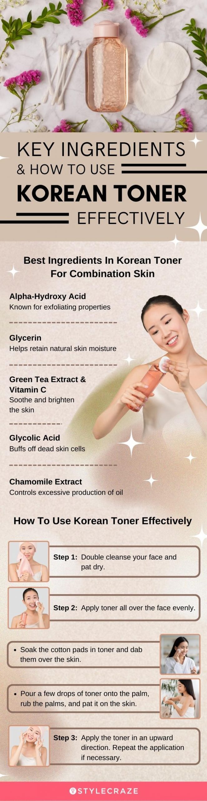 Key Ingredients & How To Use Korean Toner Effectively [infographic]