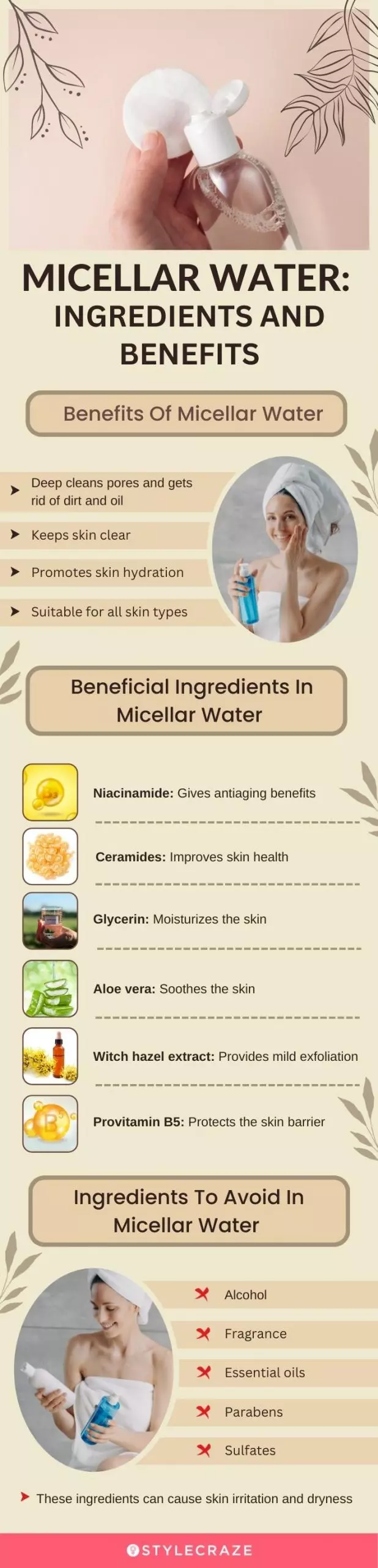 Micellar Water: Ingredients And Benefits (infographic)