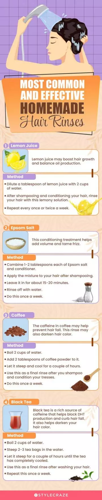 most common and effective homemade hair rinses (infographic)