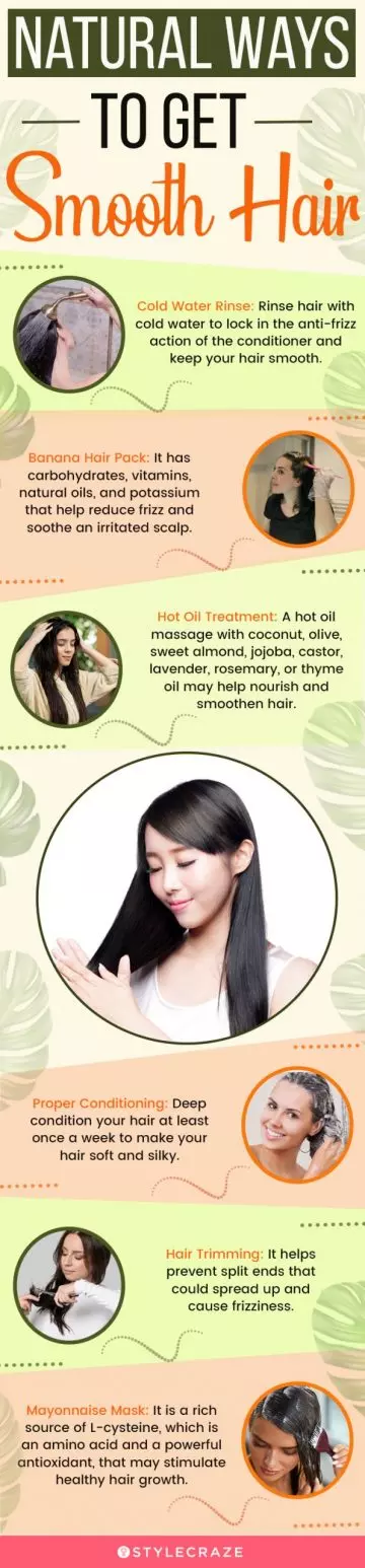 natural ways to get smooth hair (infographic)