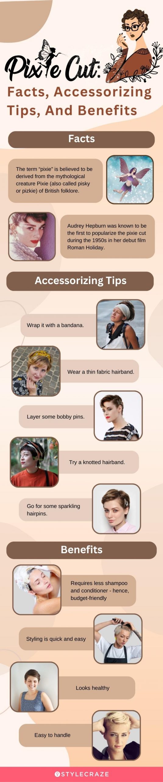 pixie cut facts, accessorizing tips and benefits [infographic]