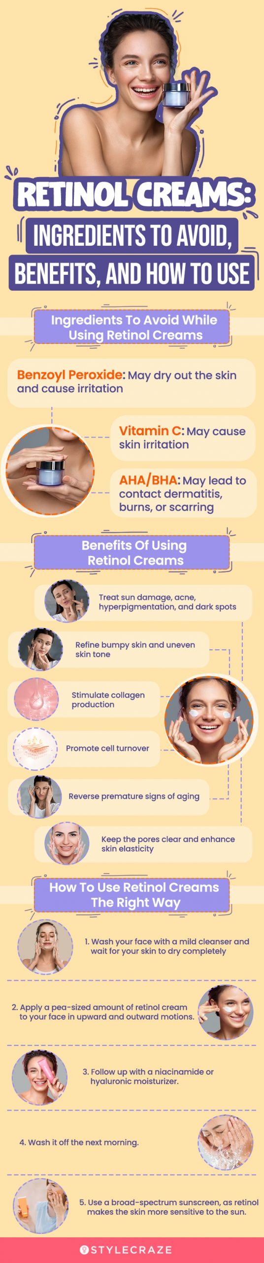 Retinol Creams: Ingredients To Avoid, Benefits, And How To Use [infographic]