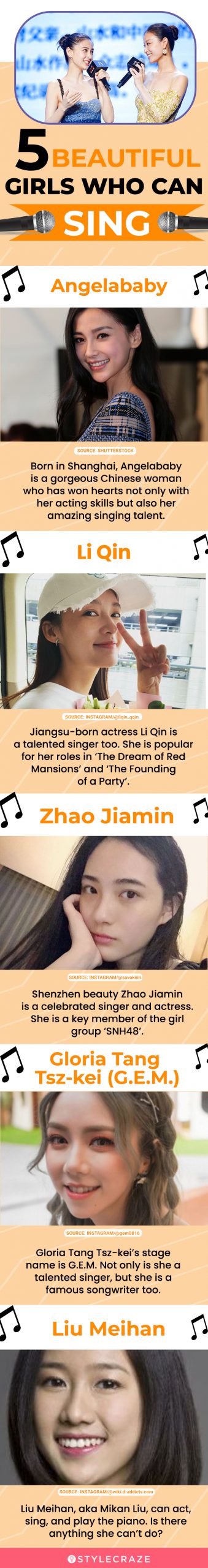 5 beautiful girls who can sing (infographic)