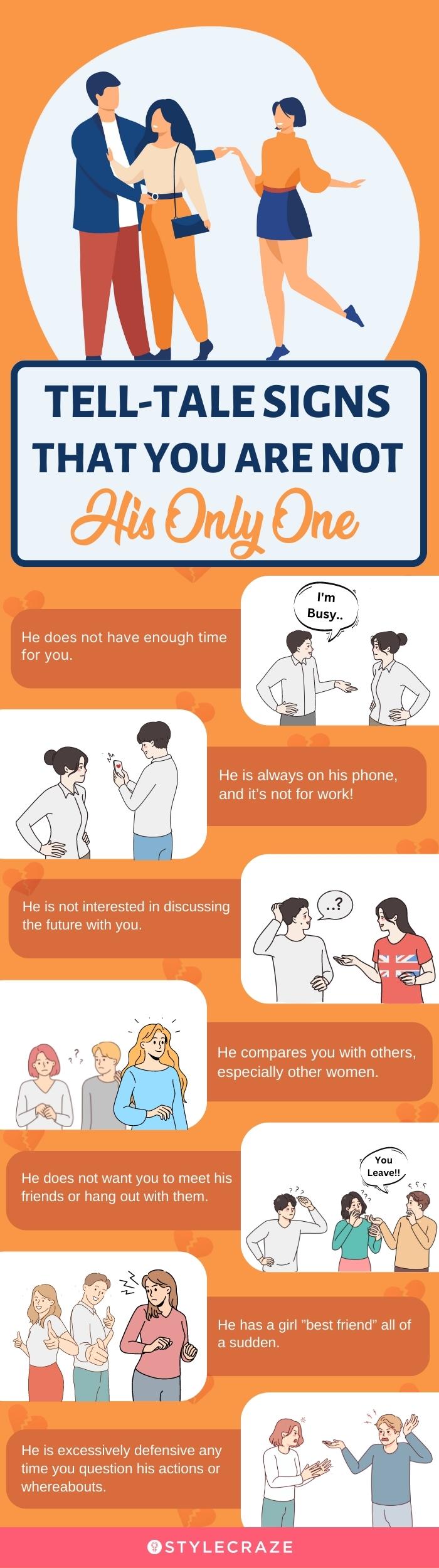 tell tale signs that you are not his only one (infographic)