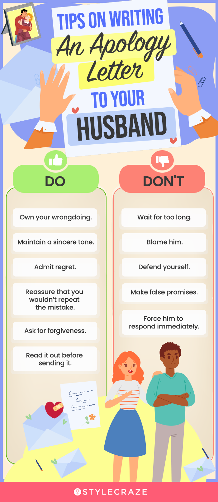 tips on writing an apology letter to your husband [infographic]