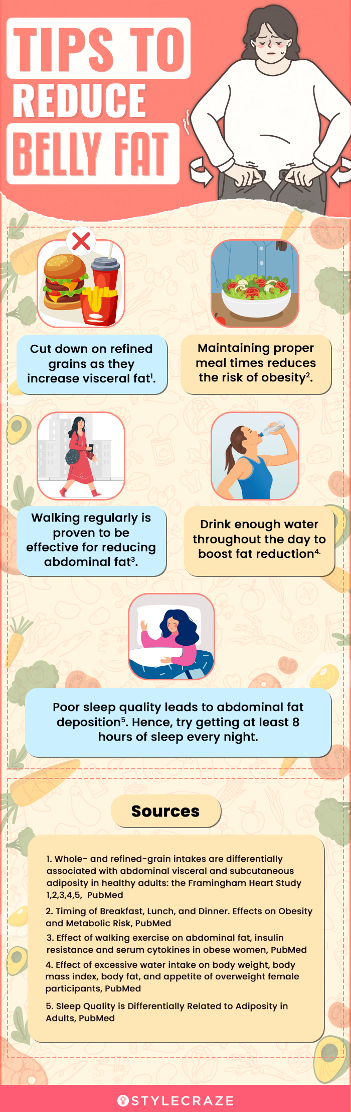 tips to reduce belly fat [infographic]